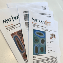 Load image into Gallery viewer, Several certificates of authentication from Martumili artists