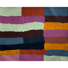 Load image into Gallery viewer, Colourful abstract Aboriginal painting of rectangles filled in with bold colours using pointillism technique