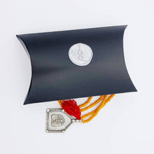 Load image into Gallery viewer, Orange beaded pendent charm necklace with girt box